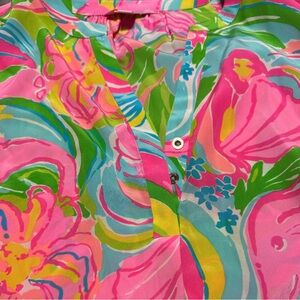 Lilly Pulitzer EUC size XXS 100% Elsa silk long sleeve top
